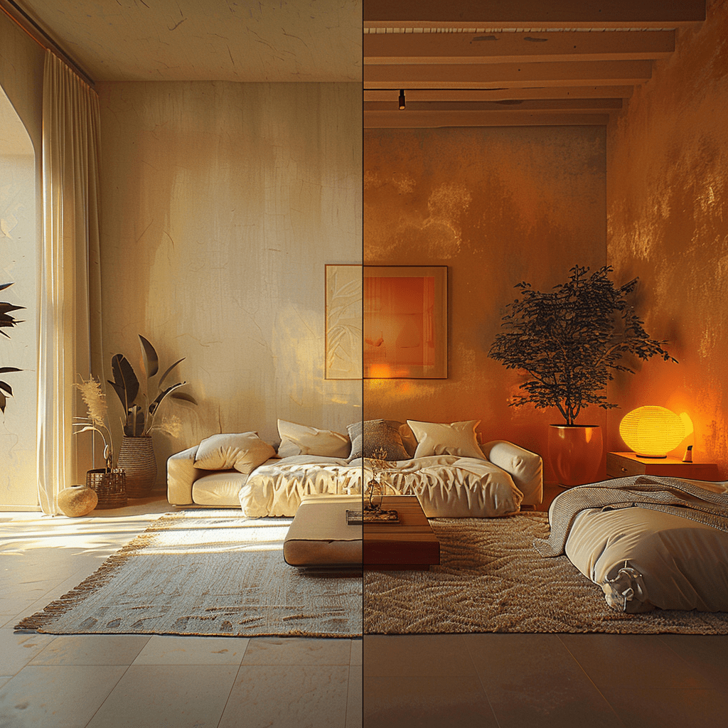 Amber light vs daylight natural
