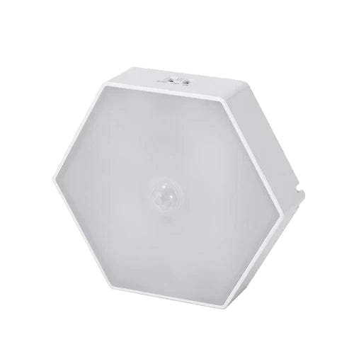 Hexagonal night light on white background