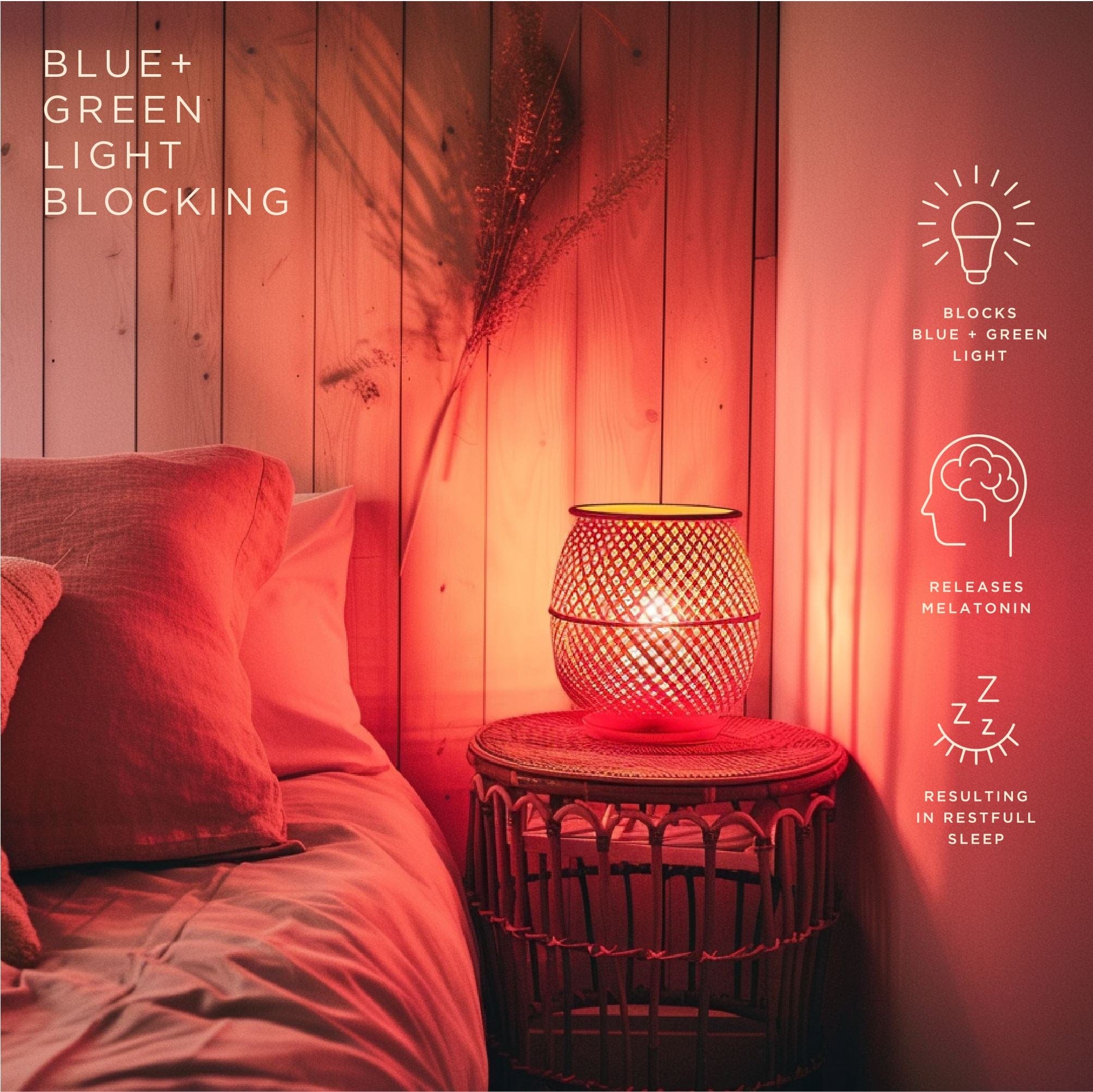 Red Dream Bulb My Store blocks blue light better sleep