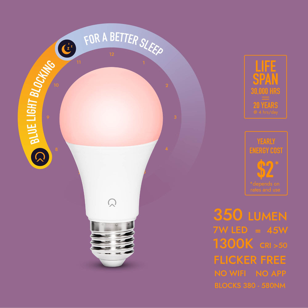Red Light Bulb for Sleep. Zero Blue and Green Light - Soma Sleep
